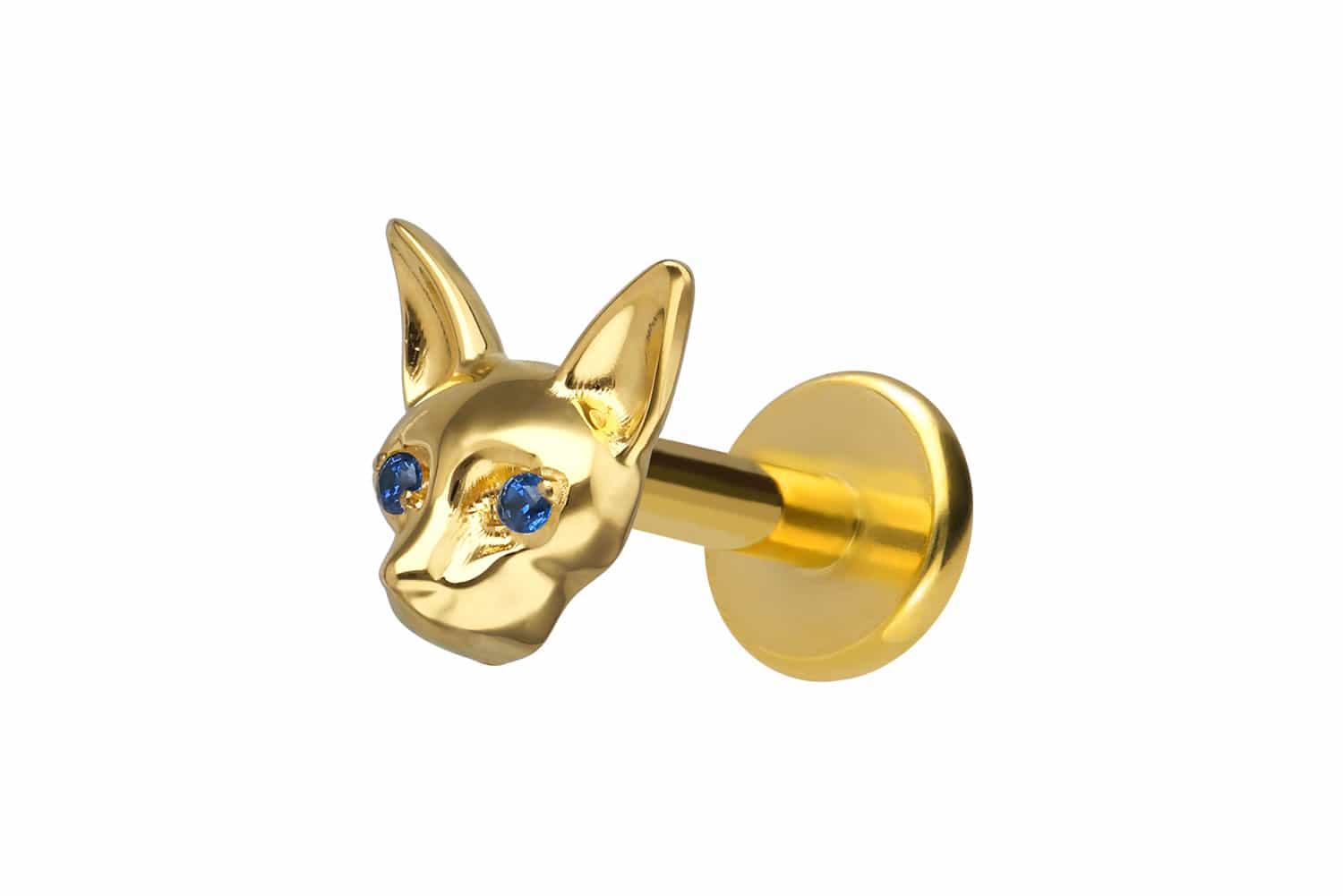 Titan Labret Piercing mit Innengewinde KATZE